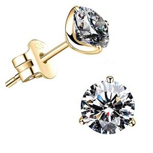 18K Gold Plated Silver Simulated Diamond